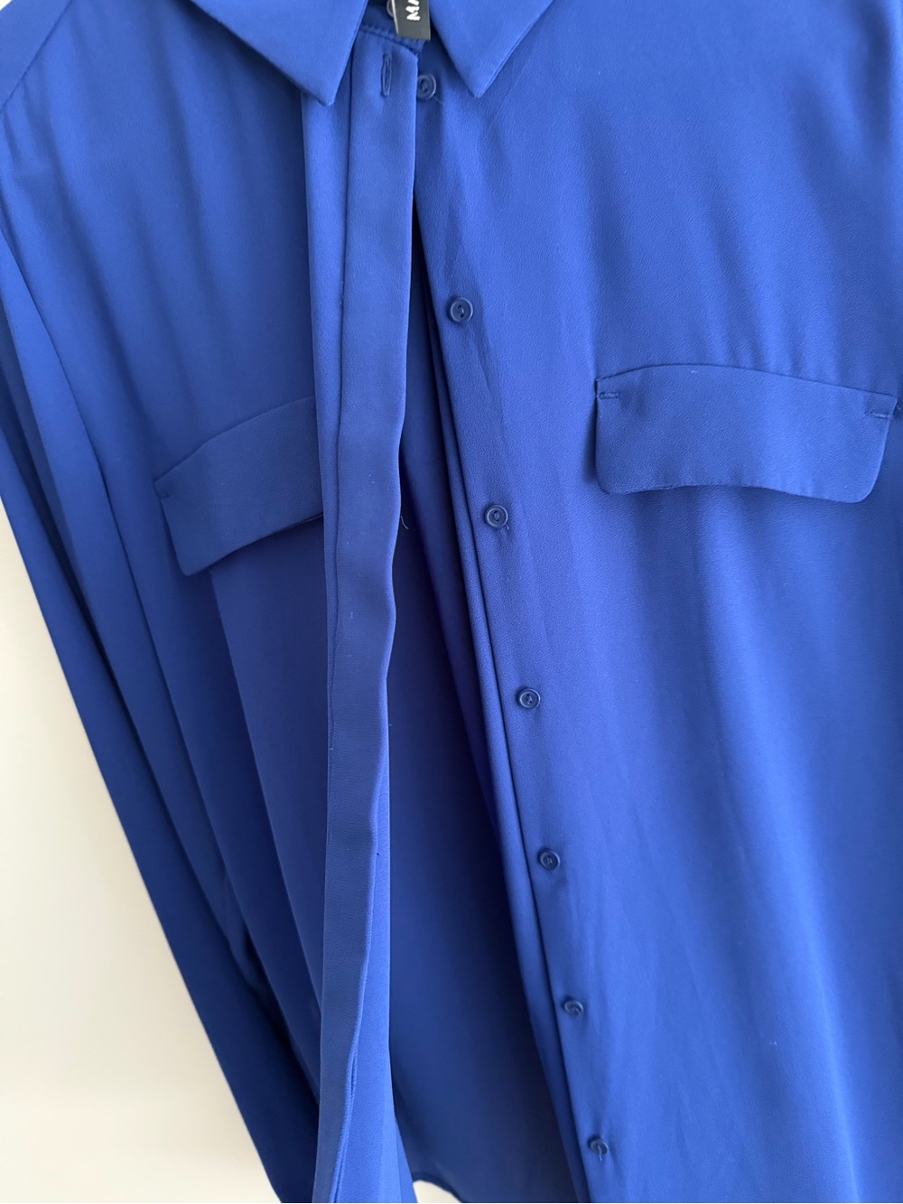 Mango Basics Royal Blue Button-Up Blouse View 4
